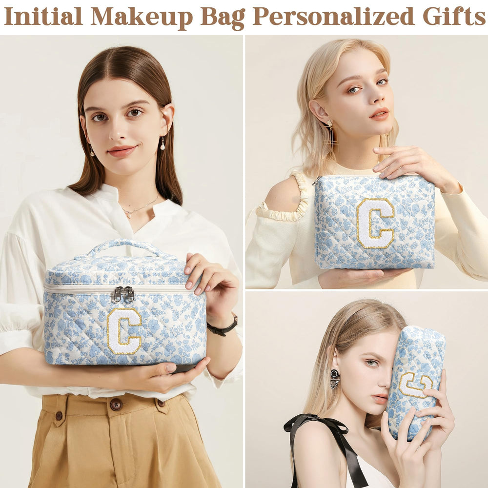 Tiblue makeup pouch with inner mesh pocket keeps brushes and lipsticks tidy.