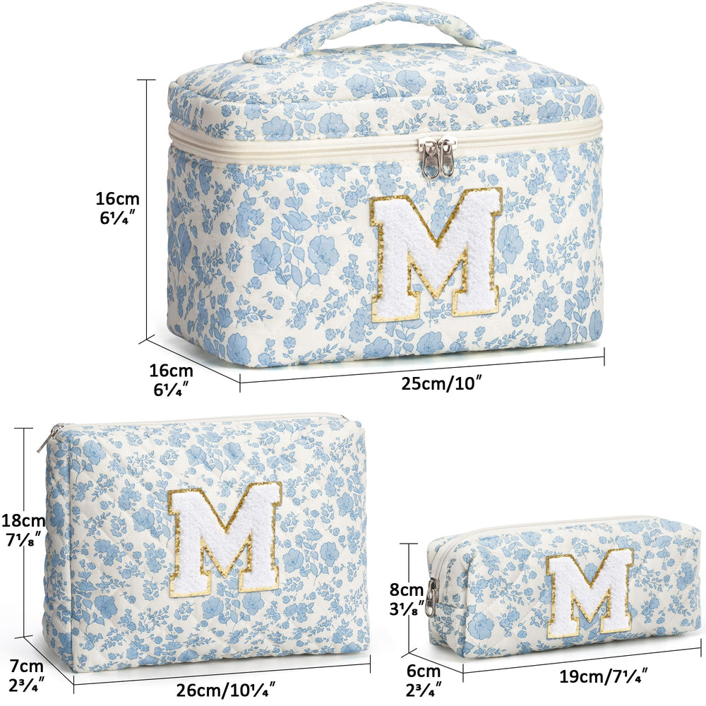 Tiblue monogrammed makeup bag with fluffy chenille initial for personalized style.