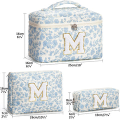 Tiblue monogrammed makeup bag with fluffy chenille initial for personalized style.