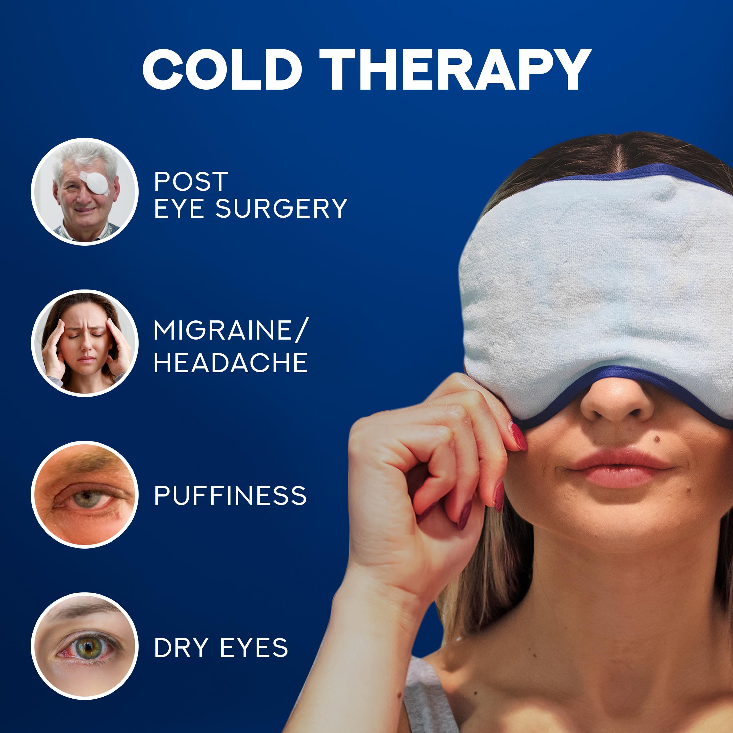 Ticlo's cooling eye mask plush-side close-up shows gentle cooling for puffy eyes.