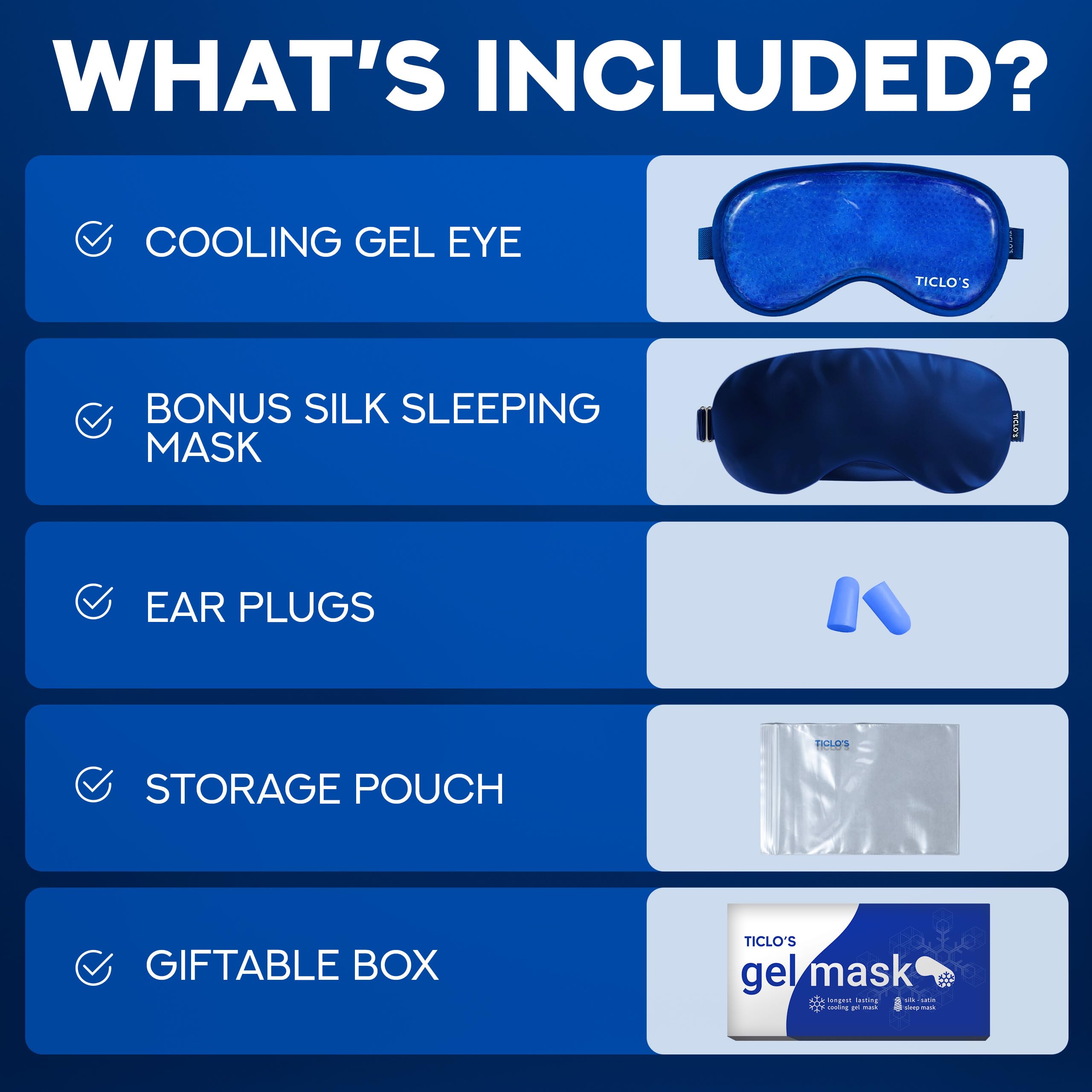 Ticlo's cooling eye mask supports post-surgery recovery with soothing ice therapy.