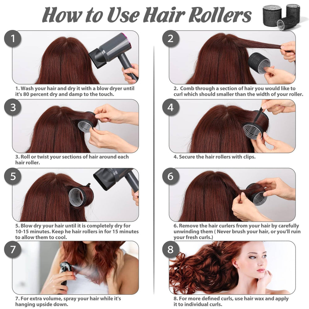 Tidponra rollers set contents displayed, including 24 clips for secure pin curls