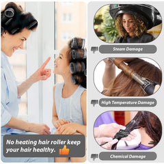 Tidponra rollers in hair demonstrate easy lift and natural waves