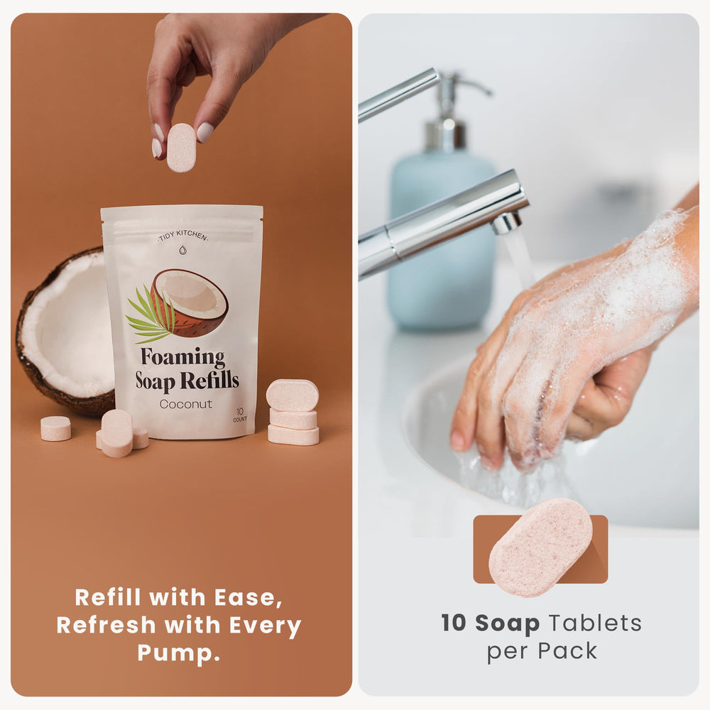 Tidy Kitchen orange-scent foaming soap ideal for kitchen cleanup.