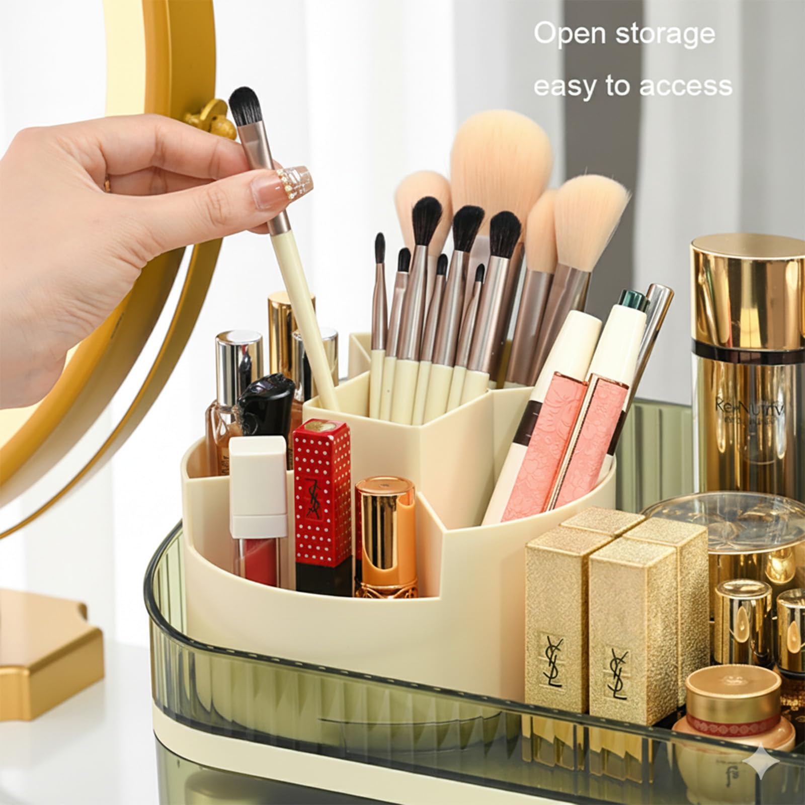 Tidyladyo makeup organizer compact footprint fits small vanity countertops