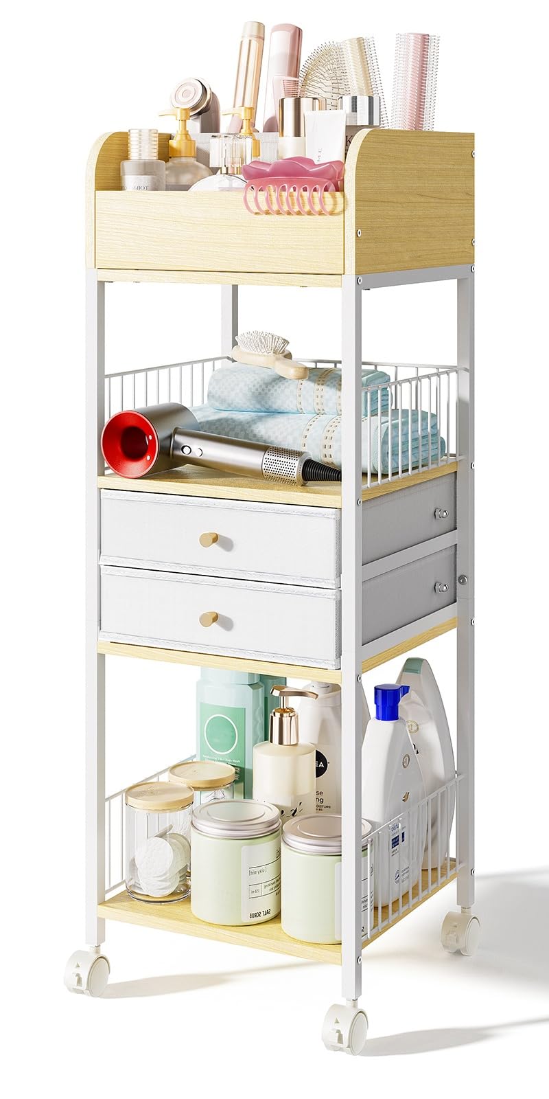 Tidystash makeup organizer rolling cart dorm room friendly for compact spaces.