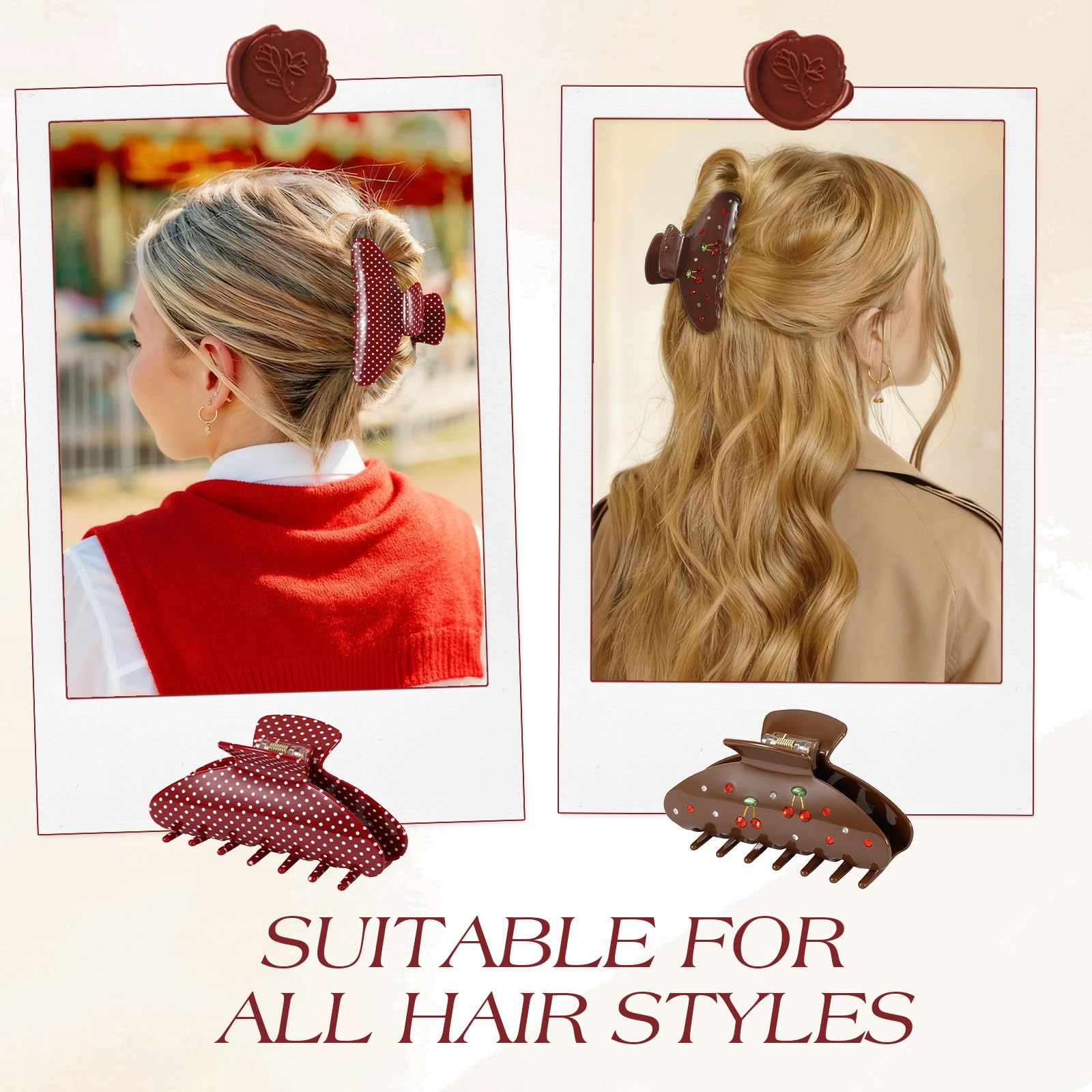 Tiefebene polka-dots clip adds festive color for work, events, or everyday style