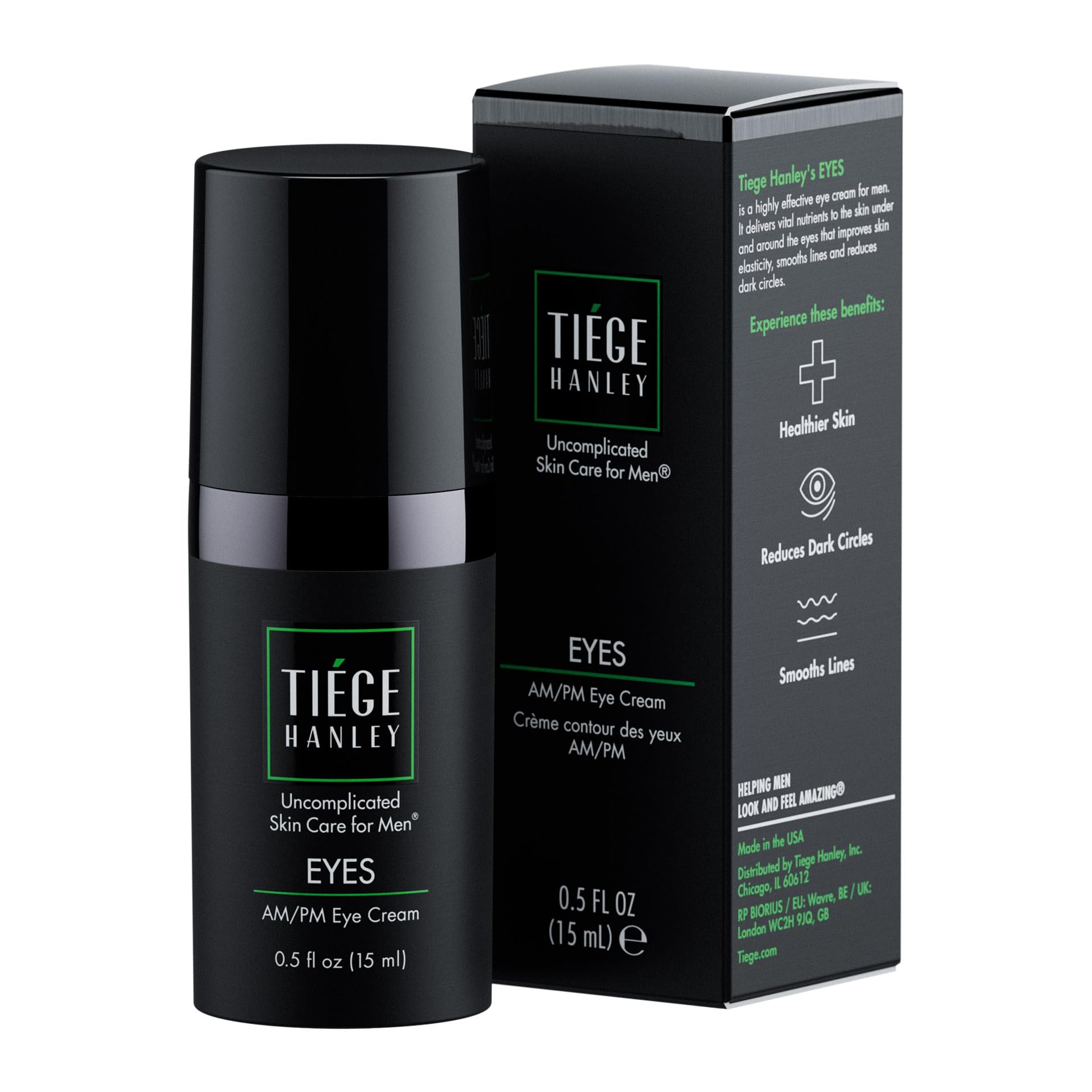 Tiege Hanley Eye Cream morning application close-up for refreshed eyes