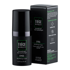 Tiege Hanley Eye Cream morning application close-up for refreshed eyes