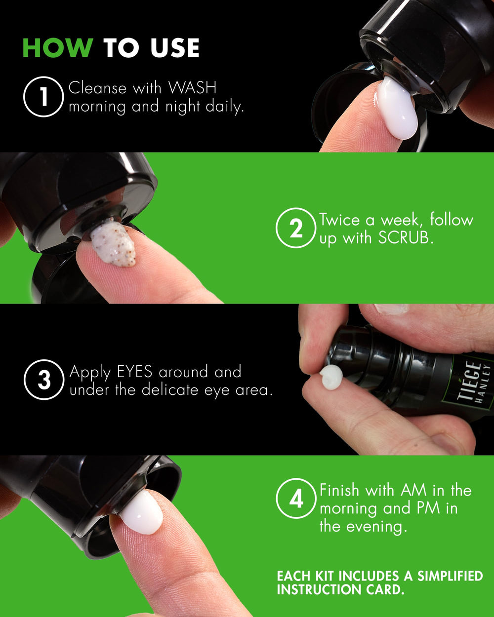 Tiege Hanley eye cream tube for bright, awake-looking eyes