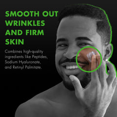 Tiege Hanley serum on clean skin reveals improved tone and texture.