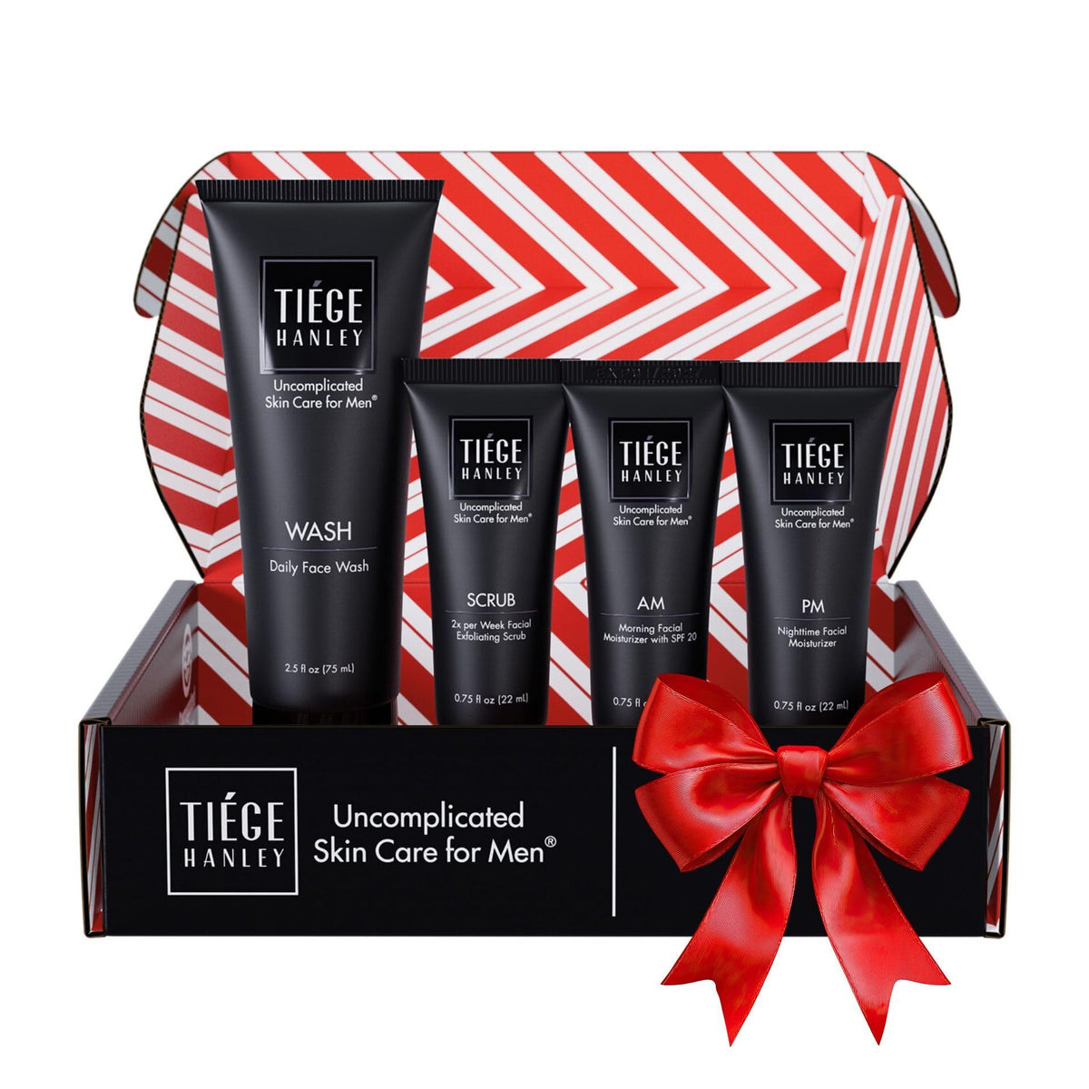 Tiege Hanley Level 1 face wash bottle showing daily cleanse for clear, balanced skin.