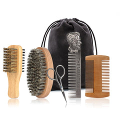 TIENQI beard brush with natural boar bristles for smooth, polished facial hair