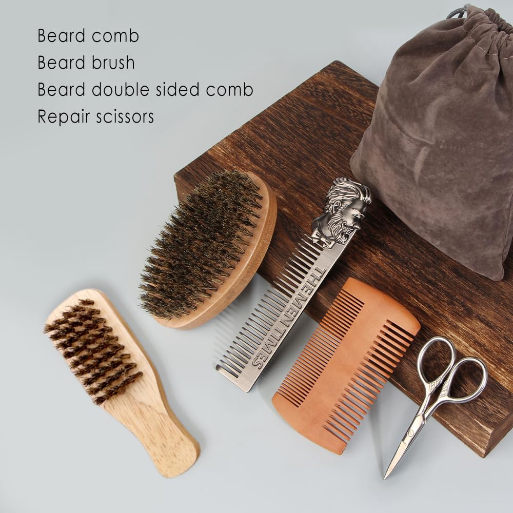 TIENQI dual-action wood comb glides through hair for oil distribution and shaping