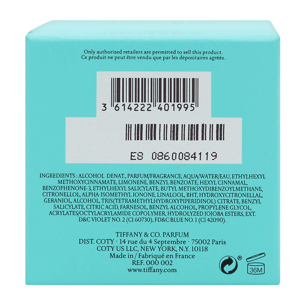 Tiffany & Co. EDP packaging conveys premium unboxing and gift-ready appeal.