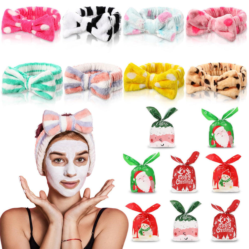 Tigeen spa headband with bow design for secure makeup application and hair control.