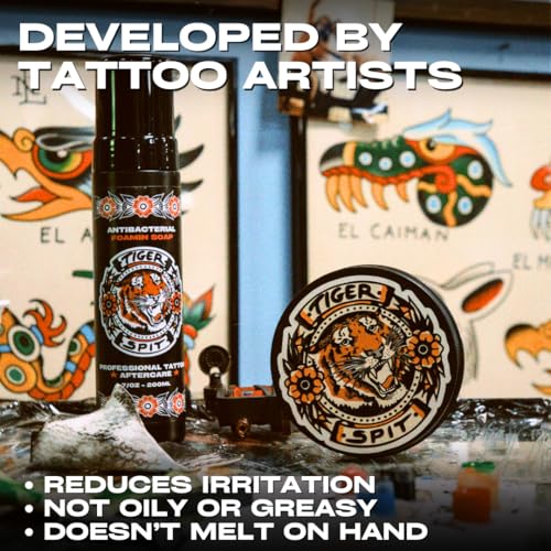 Tiger Spit Tattoo Balm close-up shows non-greasy, balanced texture.