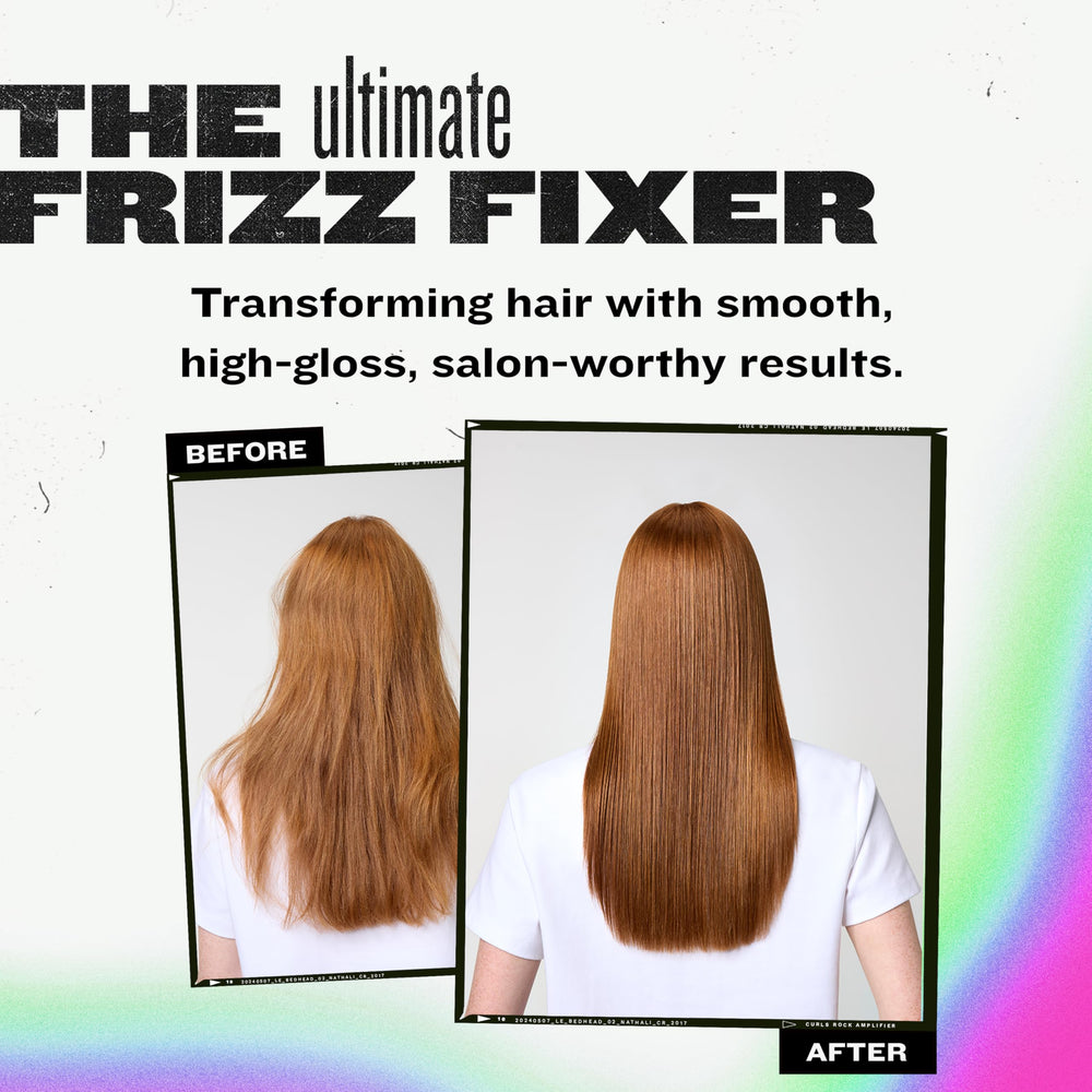 TIGI Bed Head After Party frizz-control hair application.