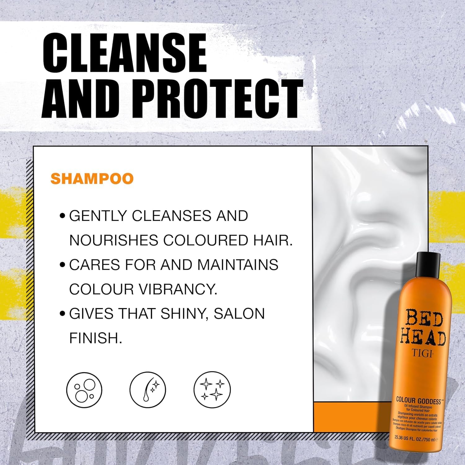 TIGI Bed Head Colour Goddess conditioner bottle and packaging highlighting premium formula.