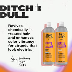 TIGI Bed Head Colour Goddess shampoo foam provides rich lather for color care.