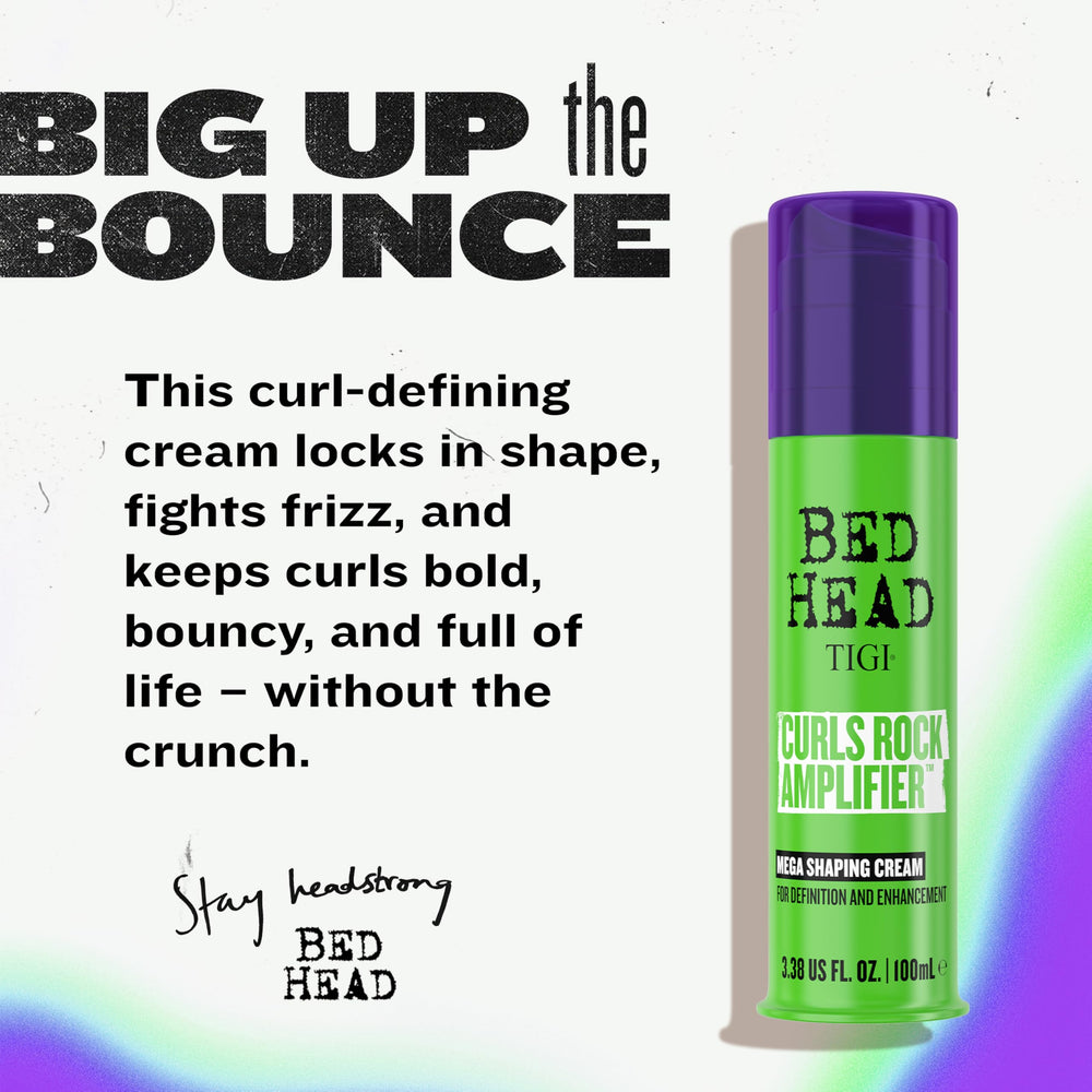 TIGI Bed Head Curls Rock Amplifier Cream defined-curls delivers long-lasting shape with soft finish.
