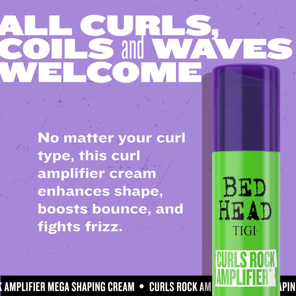 TIGI Bed Head Curls Rock Amplifier Cream frizz-control smooths strands in humidity.