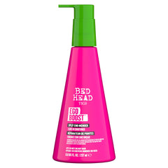 TIGI Bed Head Ego Boost Split End Mender bottle front shows easy leave-in care