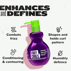 TIGI Bed Head Foxy Curls Contour Creme close-up on soft, defined curls