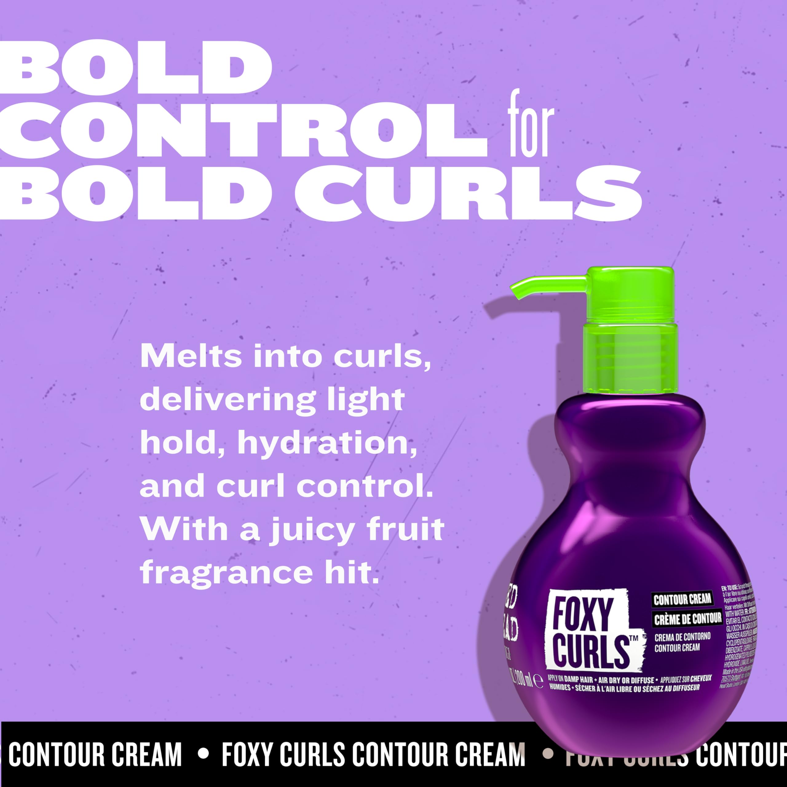 TIGI Bed Head Foxy Curls Contour Creme during styling to shape curls