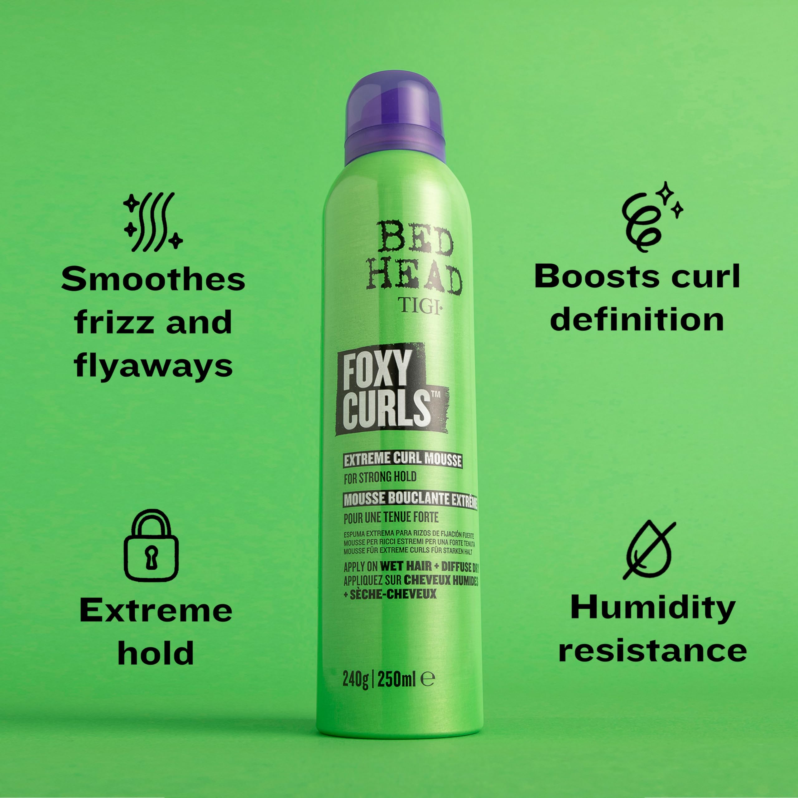 TIGI Bed Head Foxy Curls defines curls with strong hold while maintaining shine.
