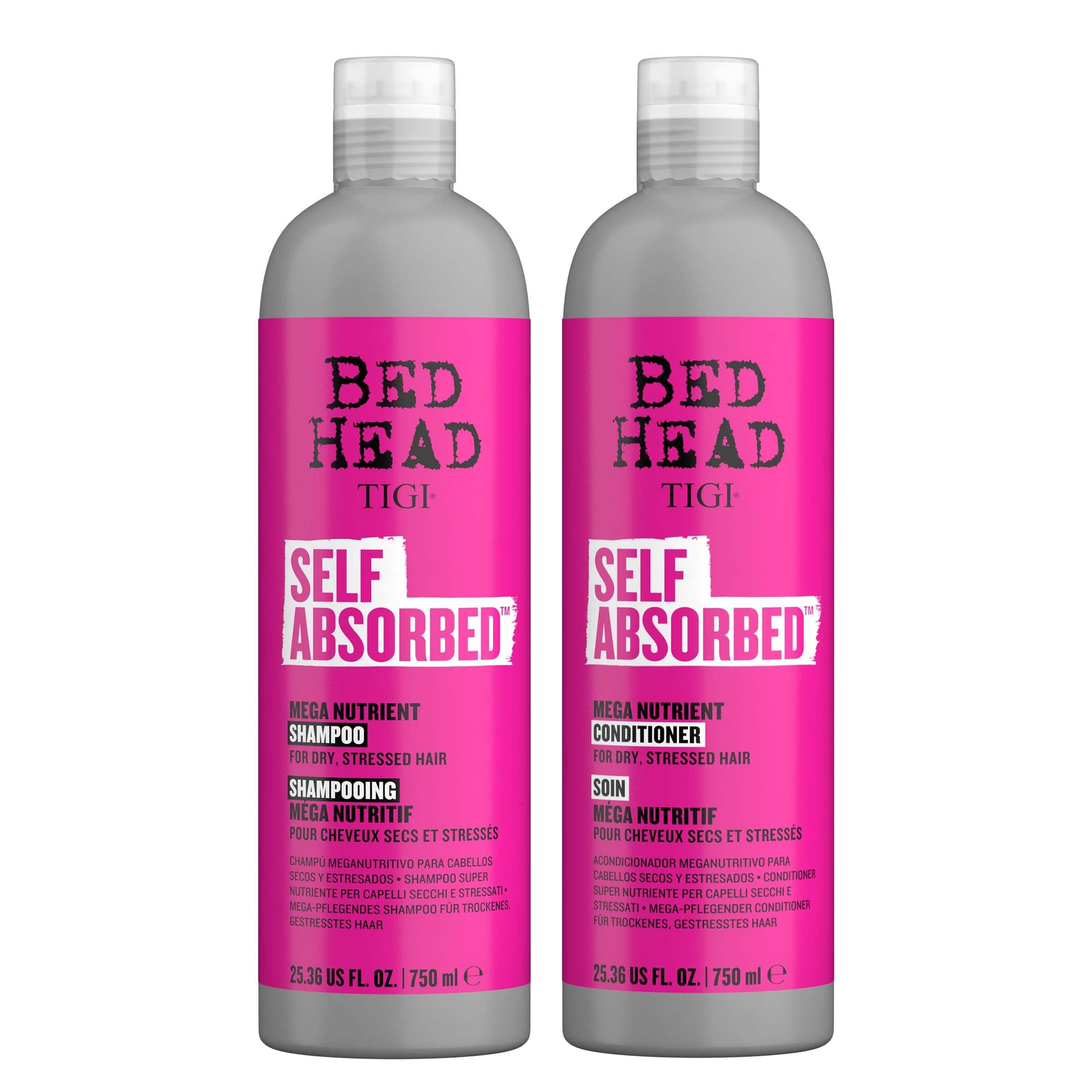 TIGI Bed Head frizz-control shampoo bottle promises hydrated, smoother hair