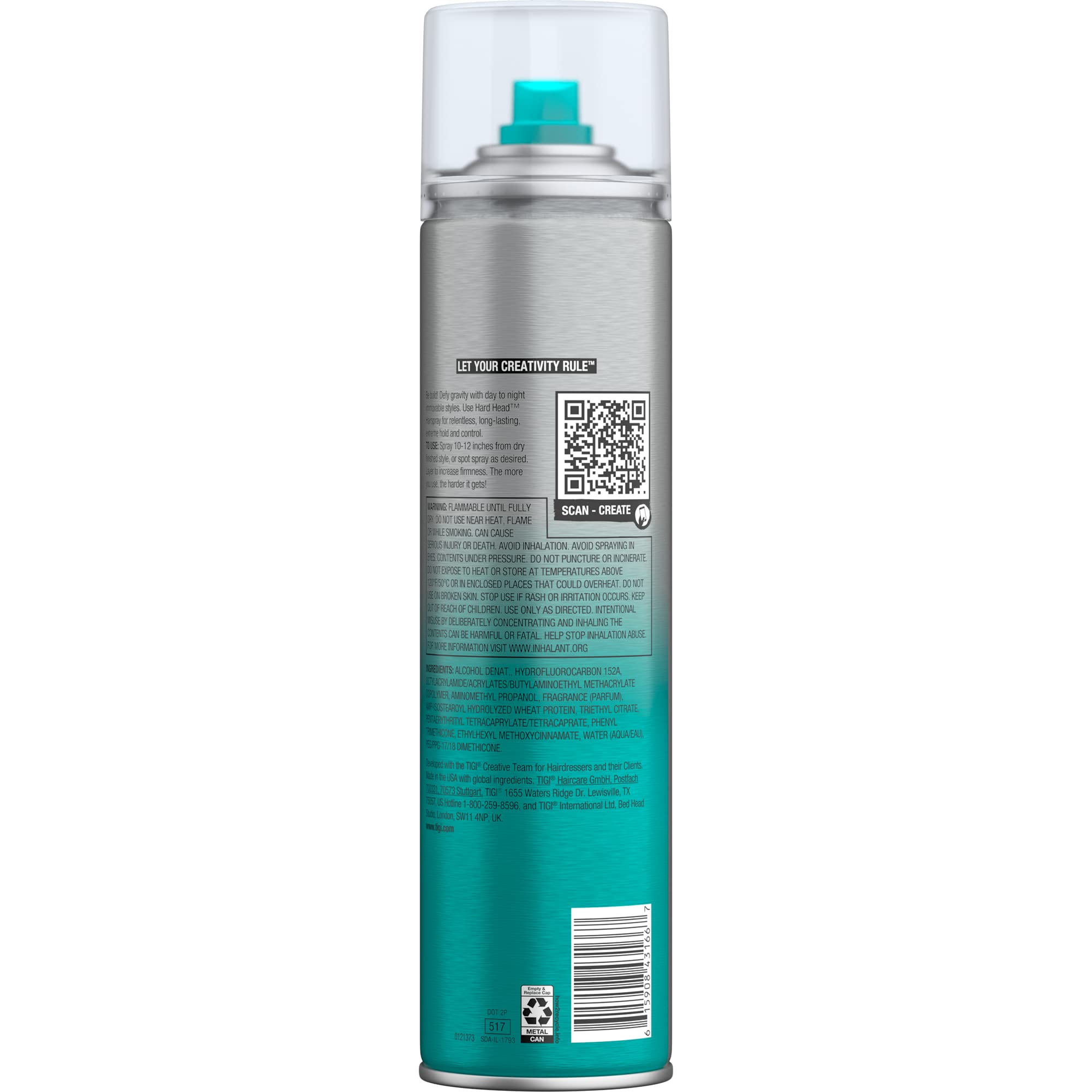 TIGI Bed Head Hard Head 11.7 oz bottle on shelf for everyday styling