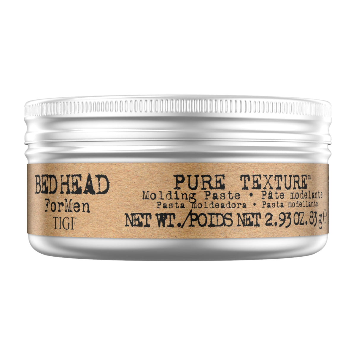 TIGI Bed Head for Men Texture Molding Paste tube showcases strong hold for casual styles.