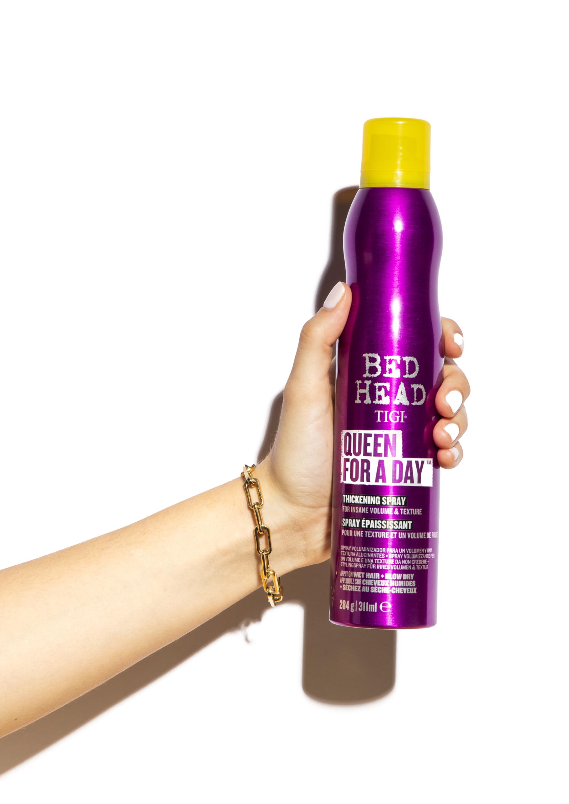 TIGI Bed Head Queen For A Day root lift shot emphasizes lifted roots and shape