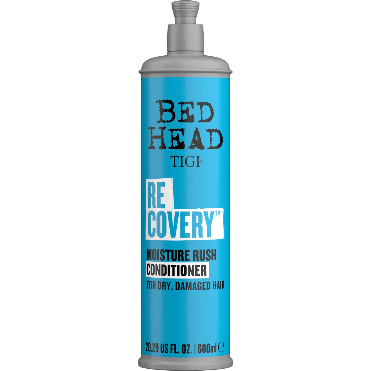 TIGI Bed Head Recovery bottle front shows hydrating benefits for dry hair