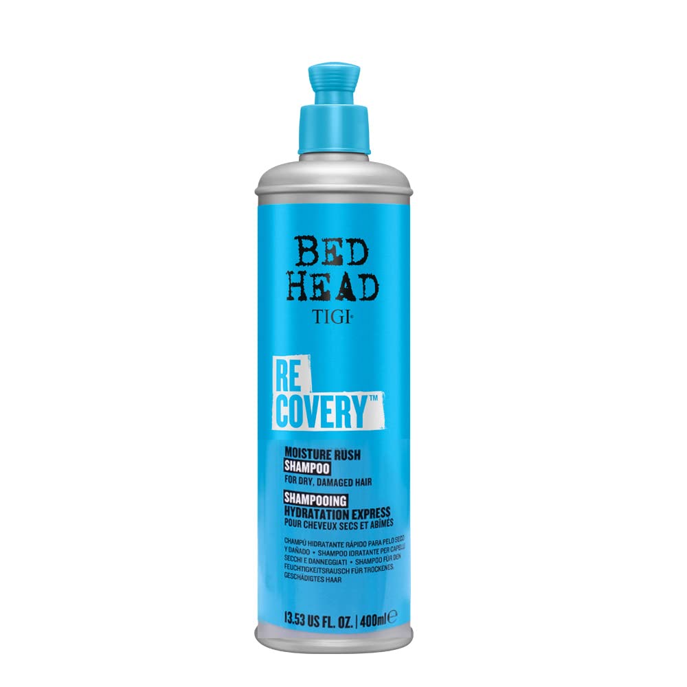TIGI Bed Head Recovery Moisturizing Shampoo bottle boosts moisture for dry hair.