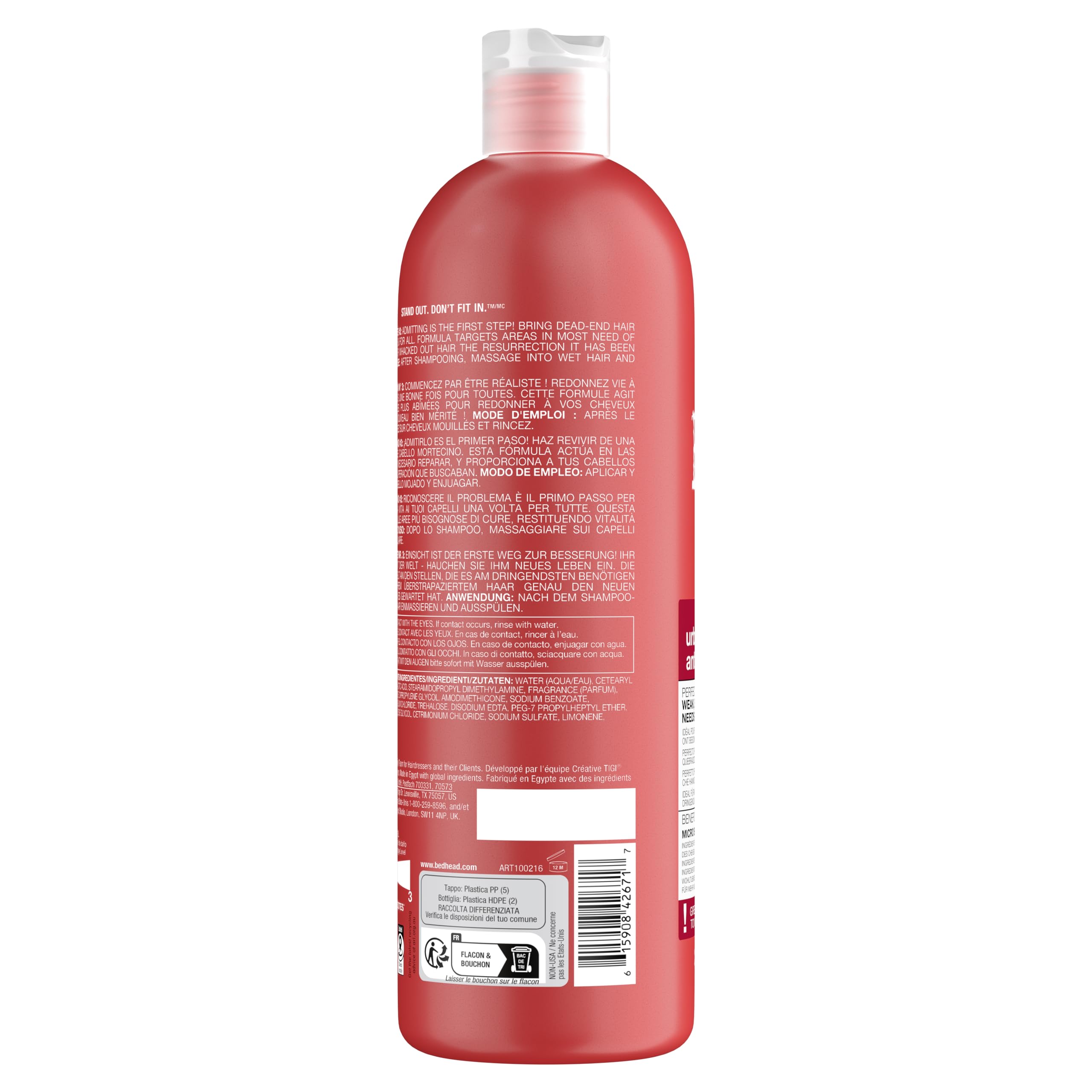 TIGI Bed Head Resurrection Conditioner dispensed cream ready for application on thirsty hair