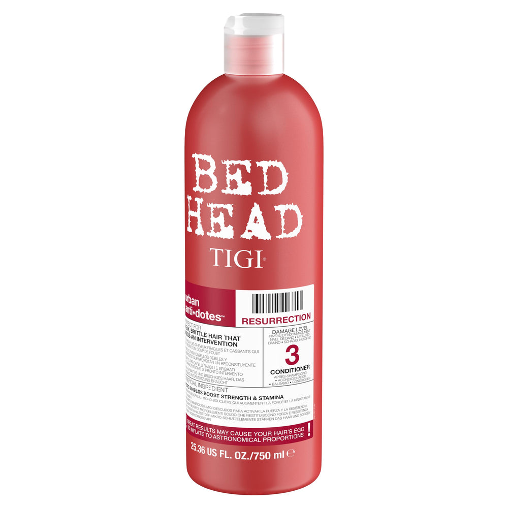 TIGI Bed Head Resurrection Conditioner hair swatch reveals softer, more manageable strands