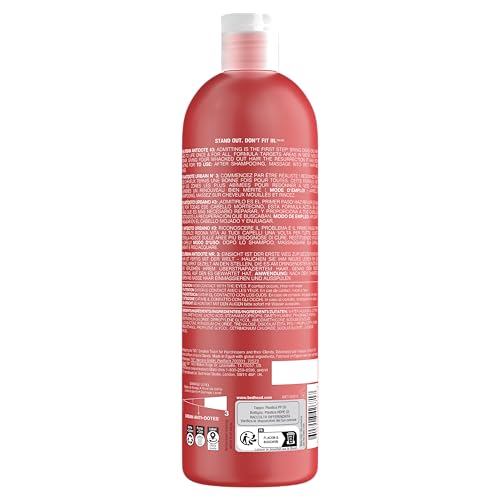 TIGI Bed Head Resurrection Conditioner label closeup shows damage-repair benefits