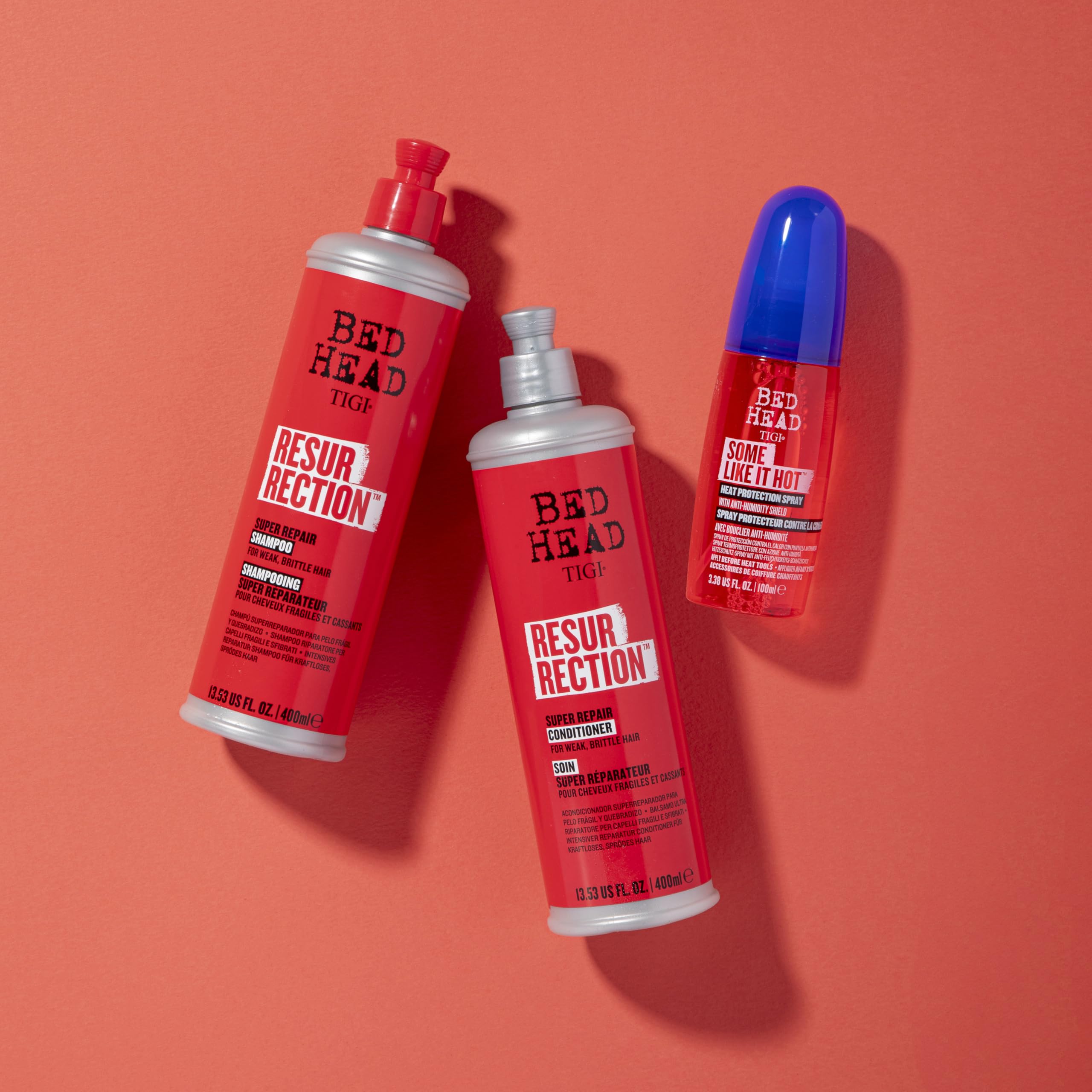 TIGI Bed Head Resurrection targets dry damaged hair with powerful repair formulas.