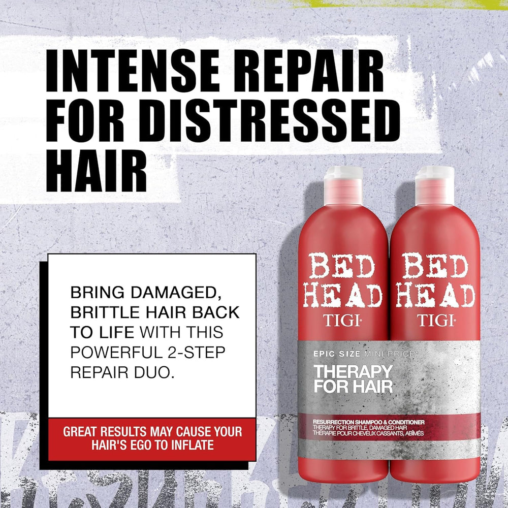 TIGI Bed Head Resurrection label closeup showing moisture formula.