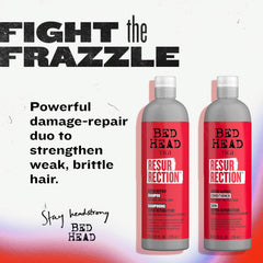 TIGI Bed Head Resurrection Set packaging highlights easy at-home repair for damaged hair.