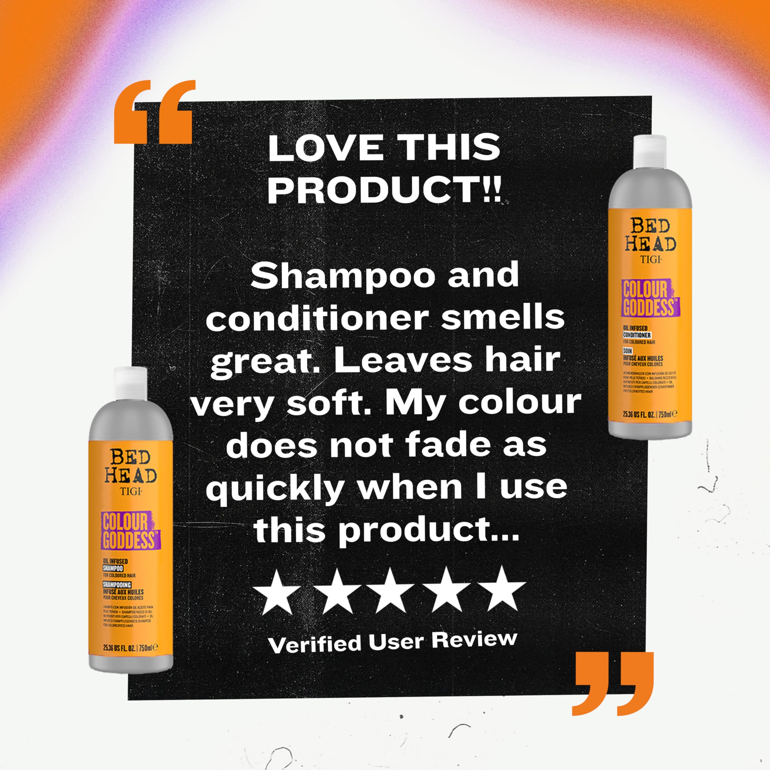 TIGI Bed Head Colour Goddess at-home salon-ready care packaging.