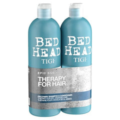TIGI Bed Head Tween Recovery Shampoo 750ml label close-up hints revival and shine.