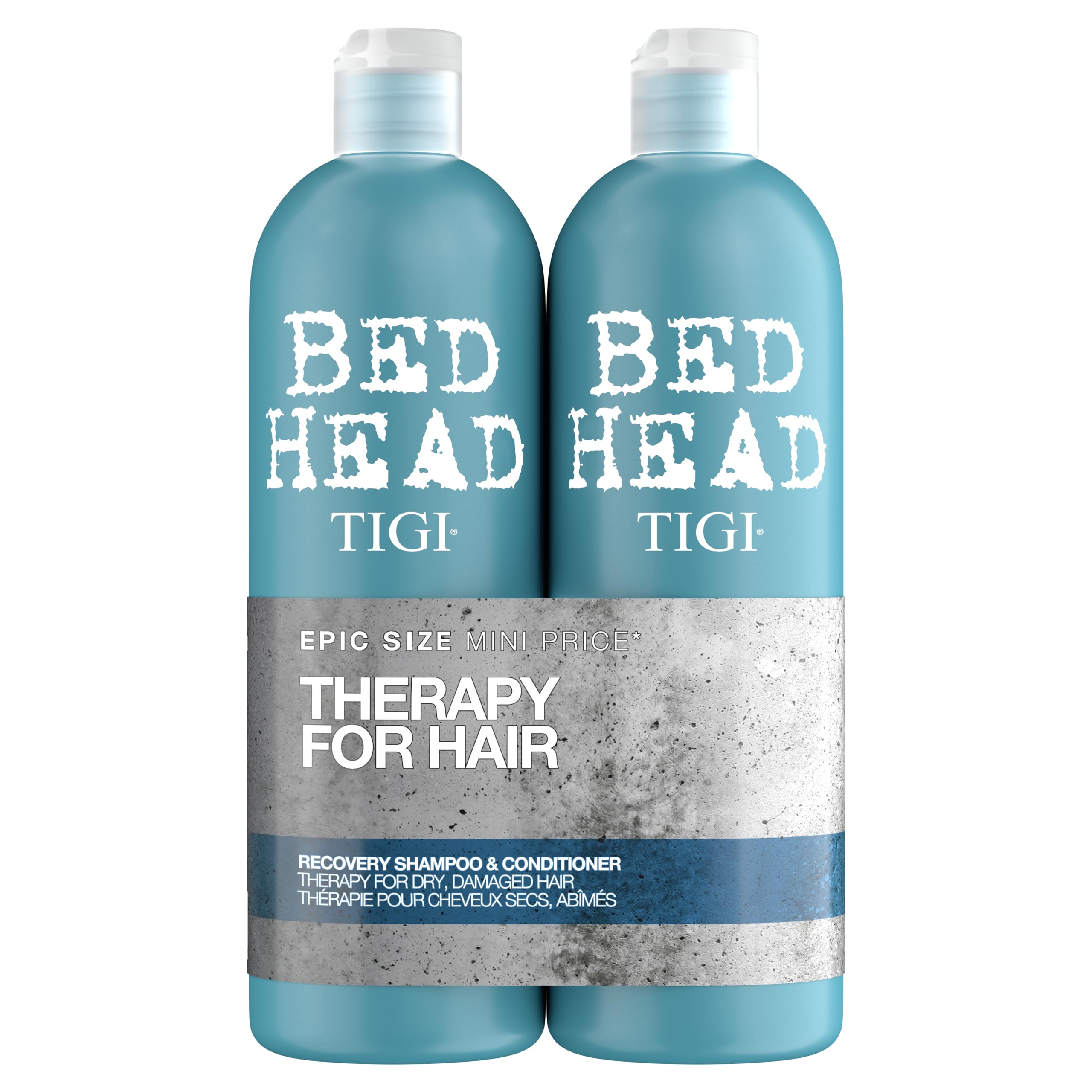 TIGI Bed Head Tween Recovery Shampoo bottle shows a hydrating formula for dry hair.