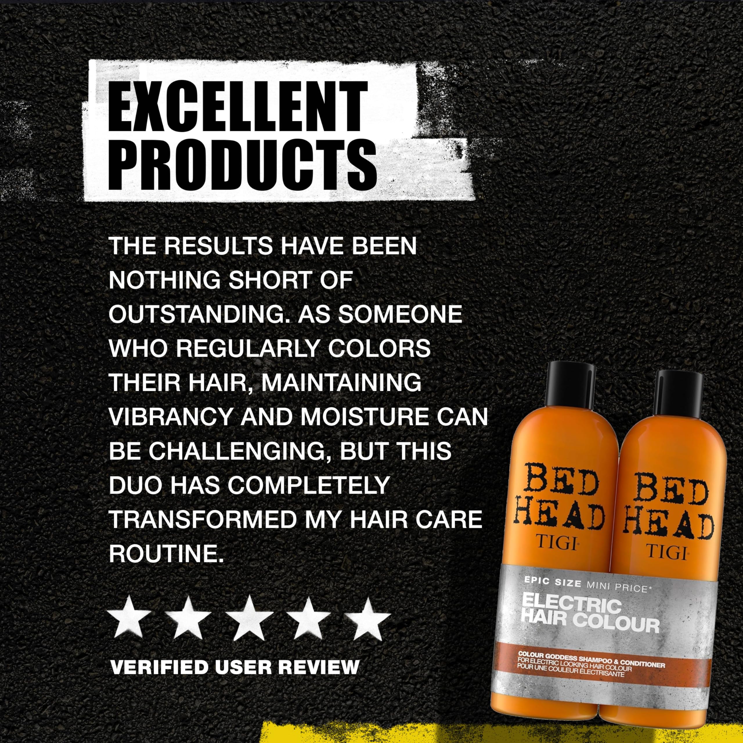 TIGI Colour Goddess bathroom routine setup implies easy daily color care.