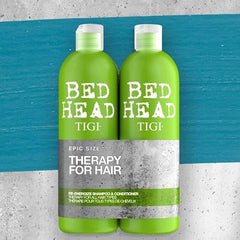 TIGI Bed Head Urban Antidotes Re-Energize Shampoo bottle side label highlighting colour-safe formula