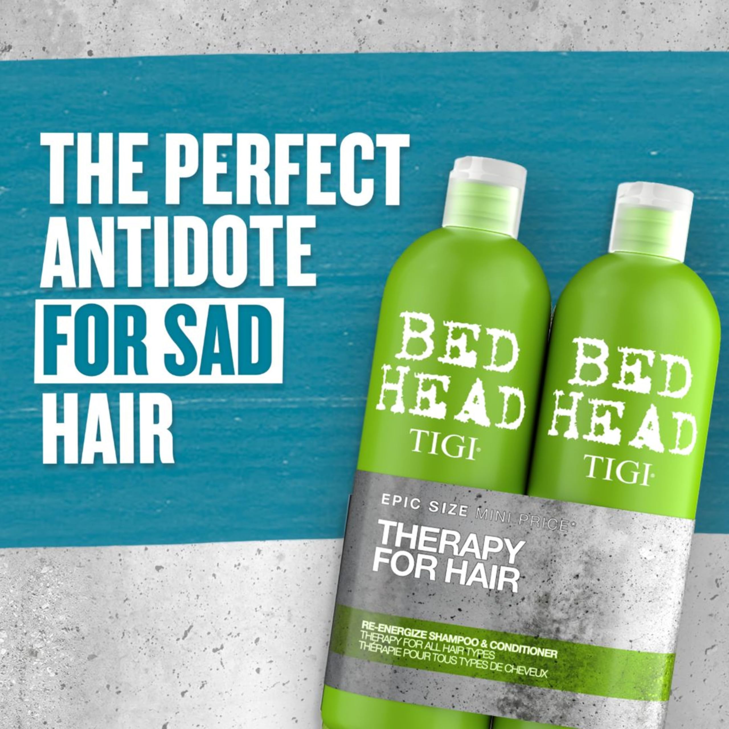 TIGI Bed Head Urban Antidotes Re-Energize Shampoo in-use with lather for clean hair