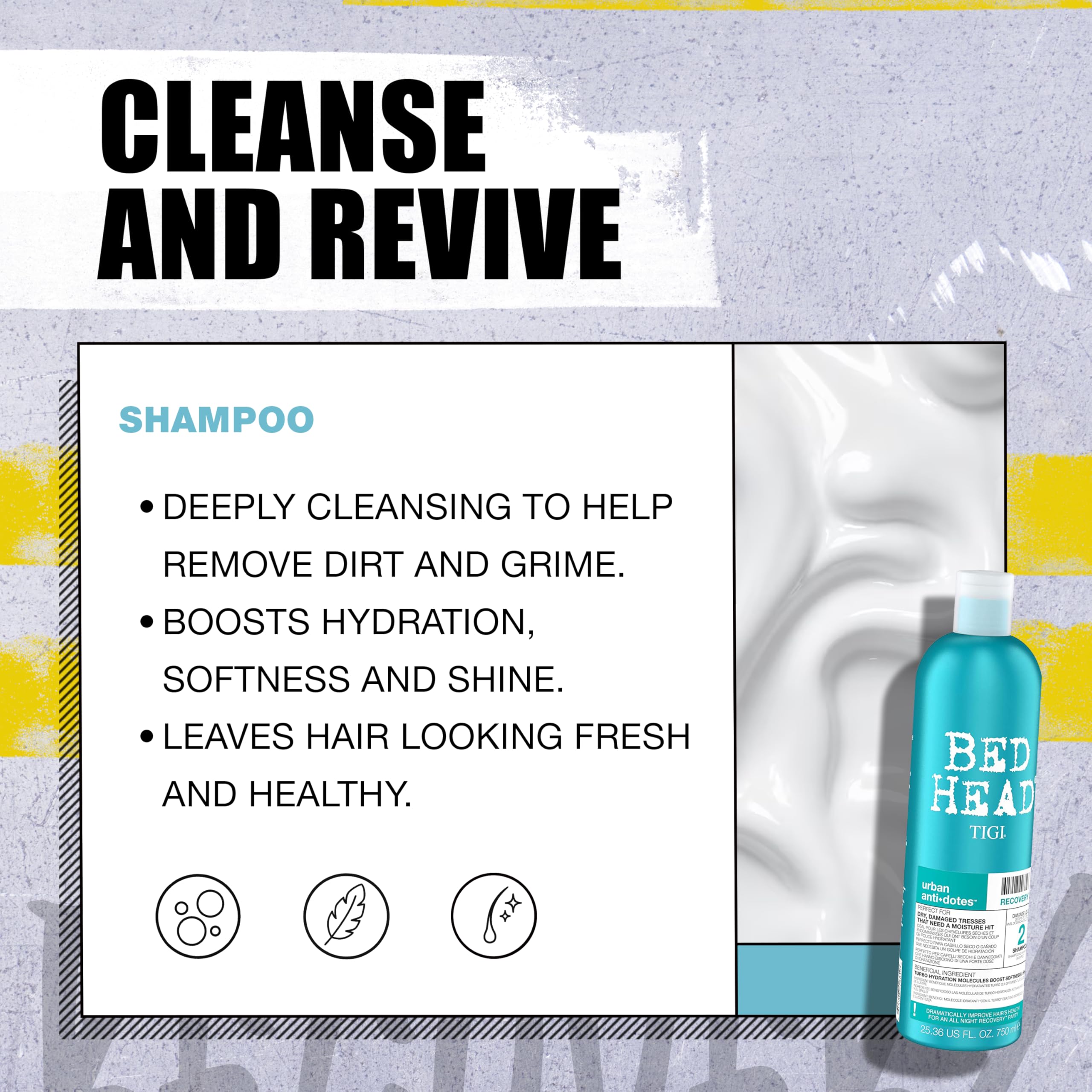 TIGI Recovery set on shelf communicates salon-quality repair at home
