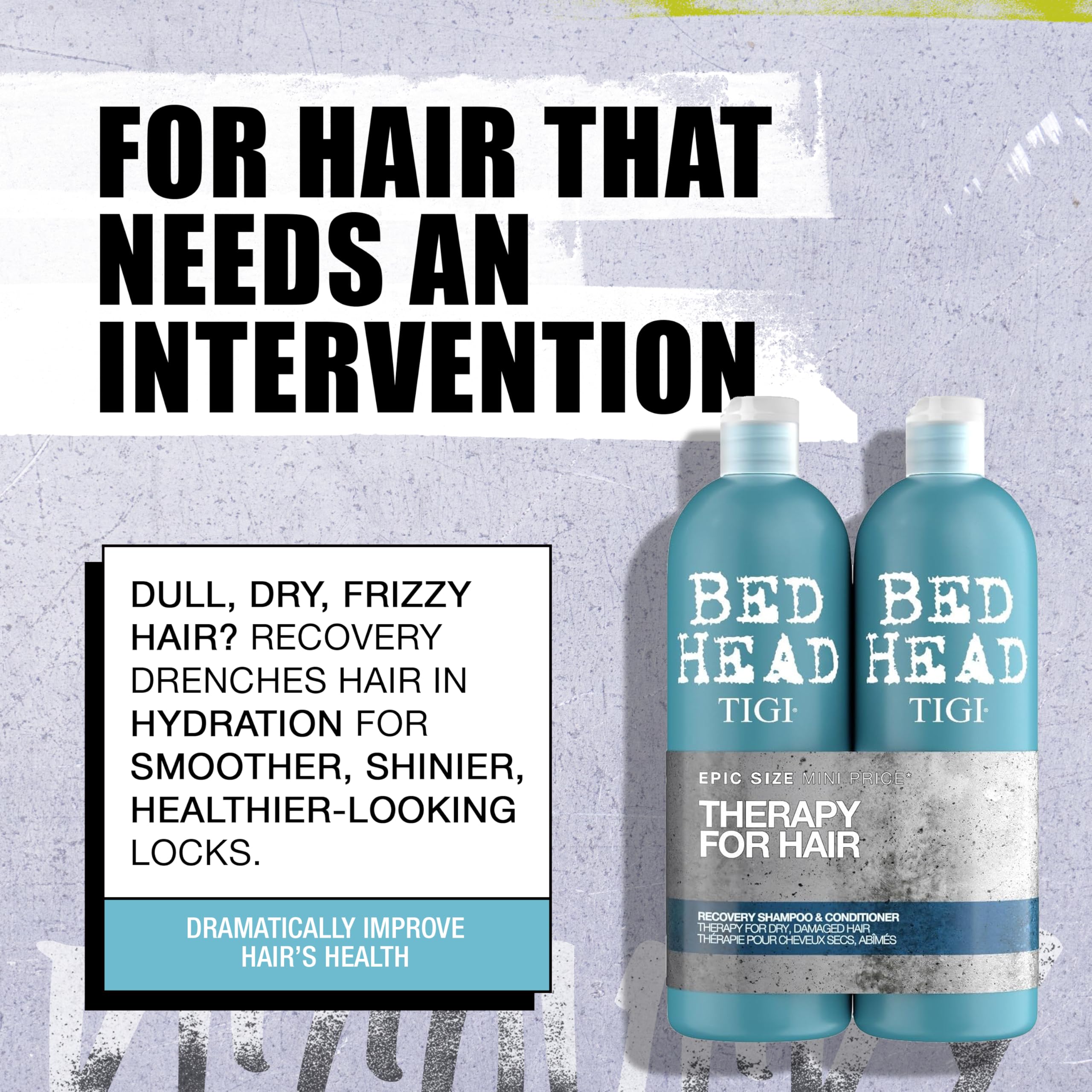 TIGI Bed Head Recovery Shampoo foamy lather delivers shine and hydration